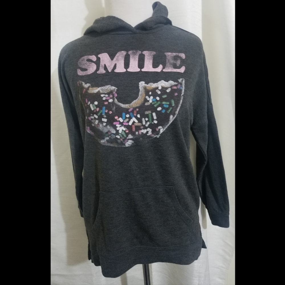 Well Worn Gray SMILE Donut Sweater